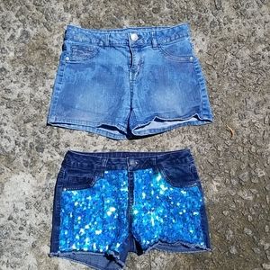 2 pairs Justice Denim shorts 14